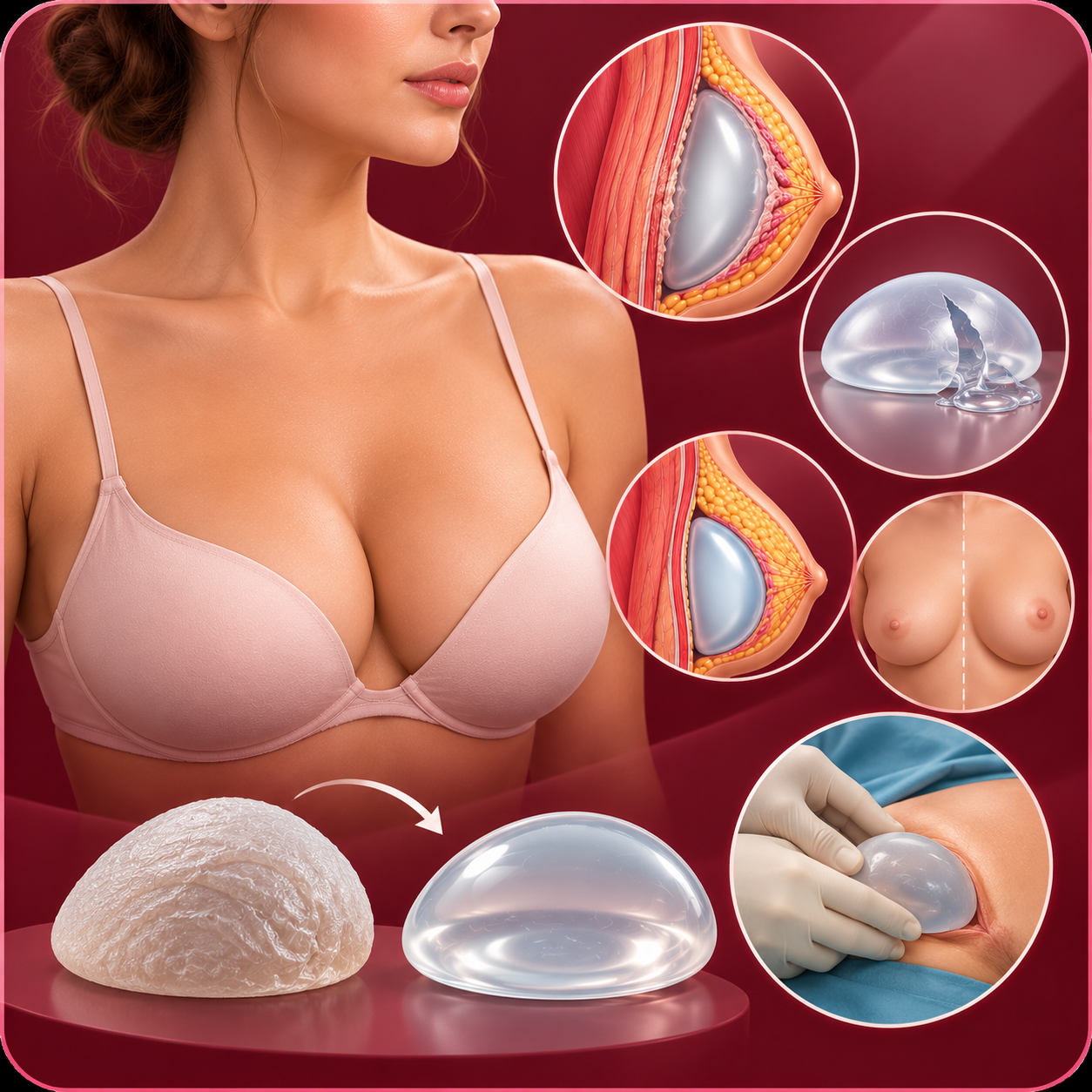 Illustration of breast implant revision planning